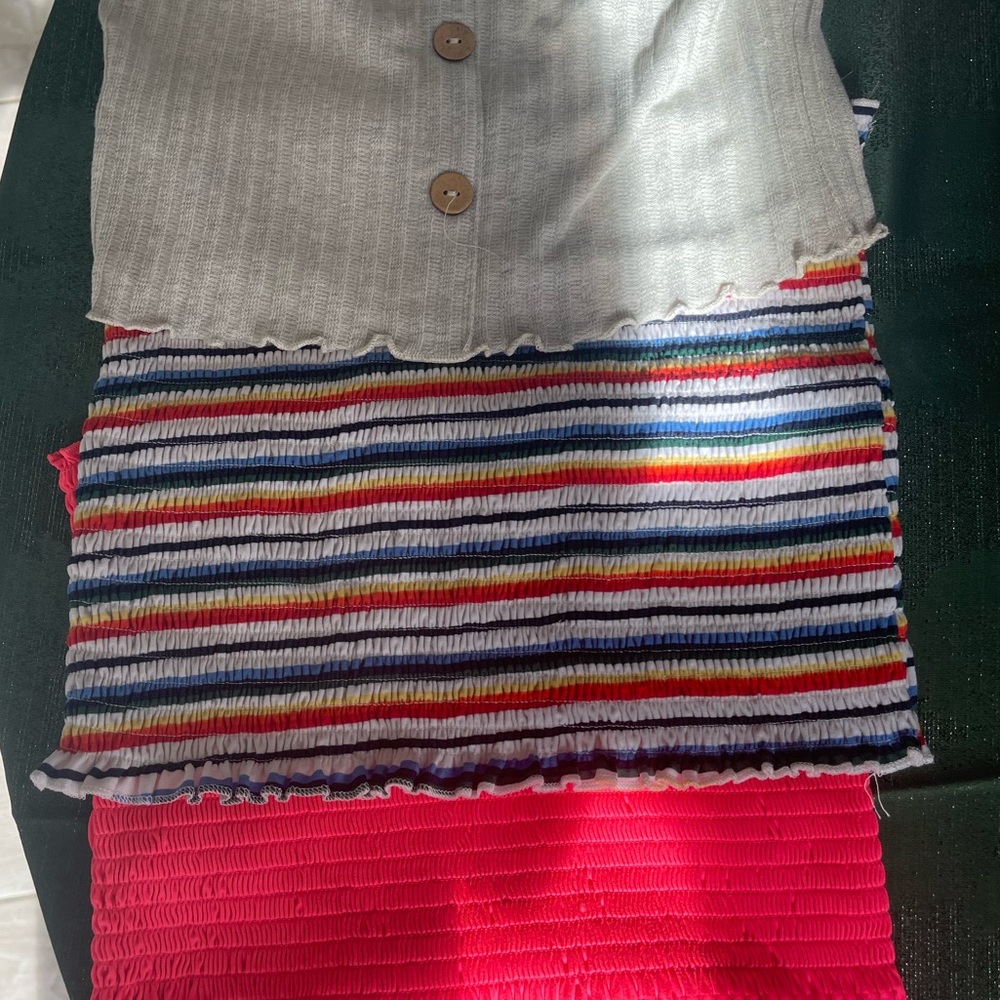 SET OF THREE RUCHED TUBE TOP CROP TOPS